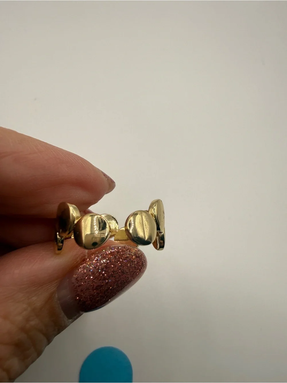 Marlyn Schiff Gold-Tone Disc Ring with Clear Crystals